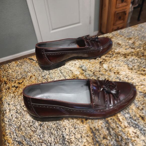 BALLY Switzerland Brown Tassel Leather Loafers Size 9D Made in Italy main image 4